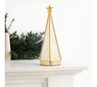 Home Stories Pre Lit Gold Mercury Glass Star or Tree Shape with Bat... STAR TREE 25 CM
