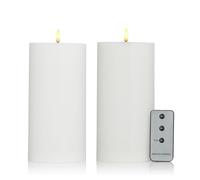 Home Stories Set of 2 Flameless Candles with Remote WHITE