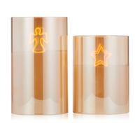 Home Stories Set of 2 LED Character Candles CHAMPAGNE GOLD