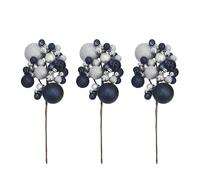 Home Stories Set of 3 Bauble Picks NAVY,SILVER