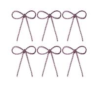 Home Stories Set of 6 Crystal Style Bow Decorations GOLD