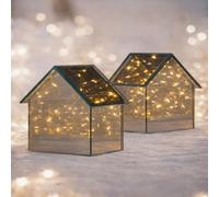 Home Stories Set Of Pre Lit Twinkle Houses 15 CM