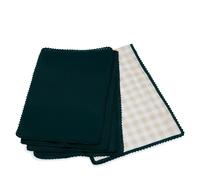 Home Stories Table Runner & 4 Placemats BURGANDY GINGHAM