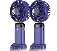 home stuff 2-Pack Handheld & Neck Fan with Water Mist - 4000mAh USB Rechargeable, 3-Speed, 5 Wind Modes, Ultra-Quiet (35dB) - for Couples, Travel, Office, Outdoors