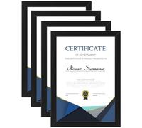 Home Stuff A4 Frame 4 Pack Poster Frame & Document Frame, Certificate Frame for Wall Mount or Table Top Display For Home Family Office Décor, Wood Picture Frame, 21x30cm (Black)