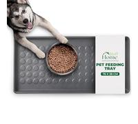 Home Stuff Cat & Dog Food Feeding Tray Non-Slip, Waterproof Pet Tray to Stop Food Spills and Water Messes Out to Floor, Water Resistance Plastic, black, 76x38x3 cm, 2 Pack