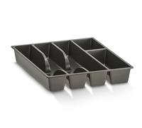 home stuff Cutlery Tray, Kitchen Storage Organizer, Adjustable Utensils, Drawer Insert for Tidy Storage and Organization, Plastic Flatware Spoons Forks Knives Holder Storage Insert (Grey).