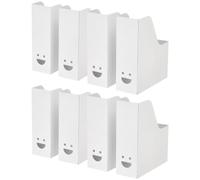 home stuff Fluns A4 Magazine File Storage Document Organizer Paper Book, Cardboard Magazine File Holder Rack Display, Binder Newspaper Holder, White (Set of 8)