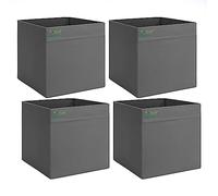home stuff Foldable Cube Storage Boxes Cubes Fabric Storage Organizer Boxes for Shelving Unit For Home, Office, Bedroom, Nursery, Wardrobe, Toys Best Gifts For Children's (4 Pack, Dark Grey)