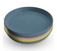 Home Stuff Kids Plates -Dinnerware - Multi Colorful Reusable - for Kids, Home, Kitchen - Unbreakable Lightweight Drinking for Kids Dishwasher and Microwave Safe Plastic Plates - Set of 6
