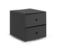 Home Stuff Mini Chest with 2 Drawers, Storage Box with Two Drawers for Makeup, Accessories, Jewelry and More, Compact Dressing Table Organiser, Can Store Small Things, 33x38x33 CM, Dark Grey