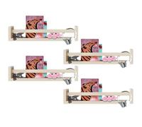 Home stuff Nursery Room Shelves Set (4) Wood Book Shelves for Kids Bedroom, Baby Nursery Décor, Kid Bookshelf Organizer for Bathroom Decor, Floating Bookshelf, Toys and Decor Storage Nature.