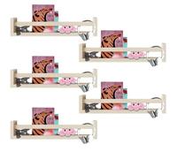 Home stuff Nursery Room Shelves Set (5) Wood Book Shelves for Kids Bedroom, Baby Nursery Décor, Kid Bookshelf Organizer for Bathroom Decor, Floating Bookshelf, Toys and Decor Storage Nature.