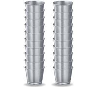 home stuff Plant Pot Galvanized Steel Flower Pots in Weather Resistant for Indoor or Outdoor Use, Ideal for Plants, Herb Collection, Flowers and Shrubs, 9cm (20)