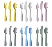 Home Stuff Plastic Cutlery Set 18 Piece Childs ,Mixed Pastel Colours , Microwave Safe Unbreakable Lightweight for Kids Dishwasher Safe,