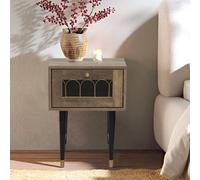 Home Stuff Plus Brown Bedside Table Bedside Cabinet For Bedroom, Living Room And Small Spaces - W40 X D40 X H55Cm