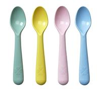 Home Stuff Spoon Mixed Colours 4pcs-Kids Classic Spoon- Plastic Won't Break and It's Harmless - Reusable for Kids Home Kitchen or Picnics USE.