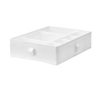 home stuff Storage Organizer Box With Compartments For Clothes Laundry Wardrobe, Flexible & Useful Box for Cupboards or Drawers, Storage Cubes for Socks, Ties, Scarves, Cosmetics 44x34x11 cm (White)