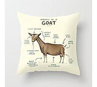 Home Style diylancas Cotton Linen Throw Pillow Cover Cushion Case Anatomy of a Goat - 45 X 45 cm Square Design