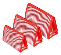 Home Style India Set of 3 Jewelry Makeup Pouch Travel Packing Bag Stationery Luggage Baby Products Toiletry Organizer Pouch, Red, M
