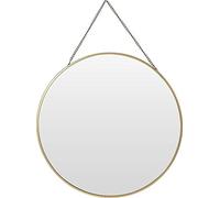 Home Styling Collection Round wall Mirror with pendant, Colour:gold