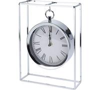 Home Styling Collection Table clock on metal stand, 25 cm, silver