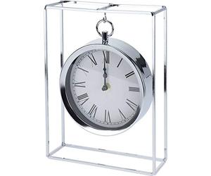 Home Styling Collection Table clock on metal stand, 25 cm, silver