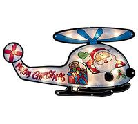 Home Supplies Direct Christmas Window Lights Double Sided LED Silhouette Indoor Display Festive Decoration Battery Powered (Santa in Helicopter)