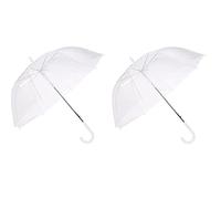 Home Supplies Direct Clear Dome Canopy Bubble Umbrella Stick See Through Transparent Unisex White Wedding Brolly (1 x Umbrella)