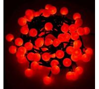 Home Supplies Direct HSD LED Berry Lights Battery Operated Timer Outdoor Fairy Xmas Festive Ball String Christmas Party Display Glow (Red (200 LED - 13.9M))