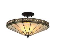 Home Supplies Mission Tiffany Ceiling Light, Stained Glass Handmade Uplighter Shade Ceiling Light for Living Room and Lounge | 16x11 inches (WxH)