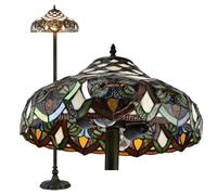 Home Supplies Tiffany Stained Glass handmade Floor Lamps for Living Room, Bedroom, and Lounge (16-Inches, Flowers and Herbs Tiffany)