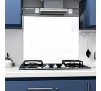 Home Supplies White Tempered Glass Splashback for Kitchen, 6mm Toughened Glass Heat Resistant Splashbacks for Cookers (White, 5060)