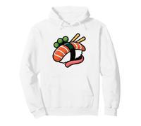 Home Sushi Roller Happy Salmon Avocado Roll Illustration Pullover Hoodie