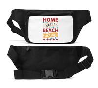 Home Sweet Beach House Unisex Waist Bag Black