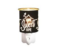 (Home Sweet Home Black) Plug In Electric Wax Melt Burner - Switch, Glass, Fragrance