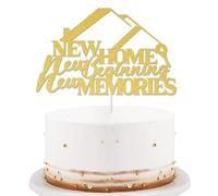Home Sweet Home Cake Topper Gold Glitter New Home New Memories Cake Topper Welcome Home Cake Décor for Housewarming New Home Family Party Decorations