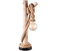 home sweet home collection Table Lamp Maritime Vintage Rope Lamp in Ship Rope & Wood Style DEKRA Certified LED Table Lamp in Rustic Industrial Design with E27 Socket Energy Class A+