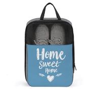 Home Sweet Home Heart on Blue Shoe Bag for Travel Daily Use Anti-dust Storage Carrier Golf Shoe Pouch
