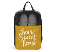 Home Sweet Home Heart on Yellow Shoe Bag for Travel Daily Use Anti-dust Storage Carrier Golf Shoe Pouch