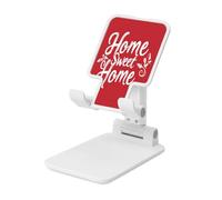 Home Sweet Home On Red Foldable Cell Phone Stand Adjustable Angle Height Desktop Portable Cellphone Cradle Compatible With All Smartphone White-Style