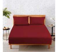 HOME SWEET HOME UK 25cm Deep Fitted Sheets Double Bed 100% Polly Cotton Fitted Bed Sheets Double Machine Washable Fade Resistant Bed Sheets Fitted