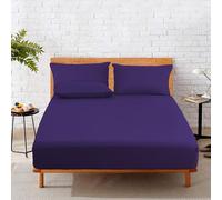 HOME SWEET HOME UK 25cm Deep Fitted Sheets Double Bed 100% Polly Cotton Fitted Bed Sheets Double Machine Washable Fade Resistant Bed Sheets Fitted