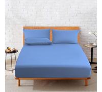 HOME SWEET HOME UK 25cm Deep Fitted Sheets Double Bed 100% Polly Cotton Fitted Bed Sheets Double Machine Washable Fade Resistant Bed Sheets Fitted