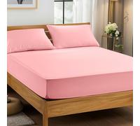 Home Sweet Home UK 25cm Fitted Bed Sheets Double - Super Soft Fitted Bedsheet Brushed Microfibre Anti Wrinkle Bed Sheets Breathable & Fade Resistant Fitted Double Bed Sheet