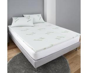 Home Sweet Home UK 2CM Bamboo Mattress Topper, Memory Foam Cooling Mattress Pad Double Size Bed Removable Zip Cover, Extra Firm Bed Toppers