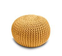 Home Sweet Home UK Handmade Ottoman Large Knitted Pouffe Footstool - 100% Cotton Chunky Knitted Round Pouffes For Living Room - Suitable For Resting Feet, Occasional Seating & Decor