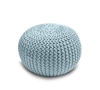 Home Sweet Home UK Handmade Ottoman Large Knitted Pouffe Footstool - 100% Cotton Chunky Knitted Round Pouffes For Living Room - Suitable For Resting Feet, Occasional Seating & Decor