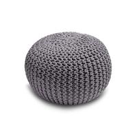 Home Sweet Home UK Handmade Ottoman Large Knitted Pouffe Footstool - 100% Cotton Chunky Knitted Round Pouffes For Living Room - Suitable For Resting Feet, Occasional Seating & Decor