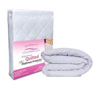 Home Sweet Home UK Waterproof Mattress Protector, Luxury Quilted Hypoallergenic Fitted Sheet Cover, Comes with Extra Deep Skirt, Ultra Soft Breathable & Noiseless Mattress Cover, White